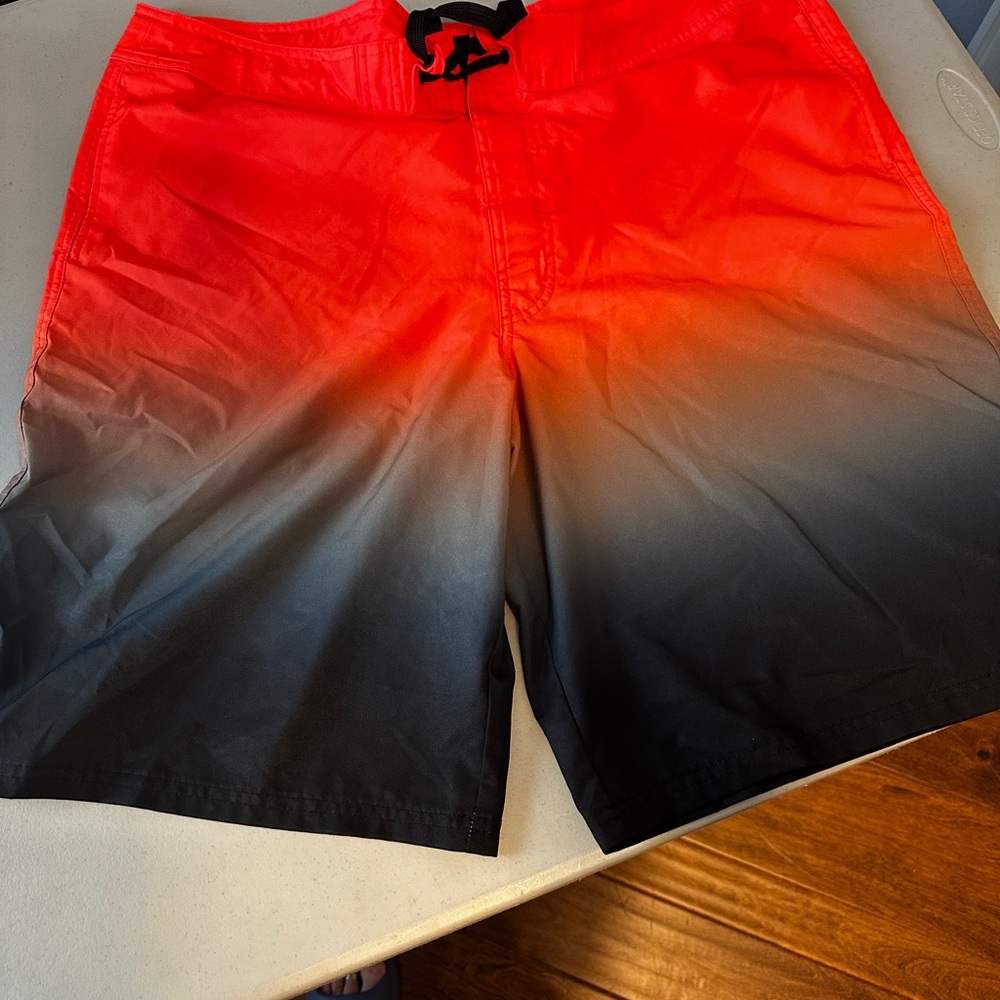 Men's Red to Black Ombre Board Shorts